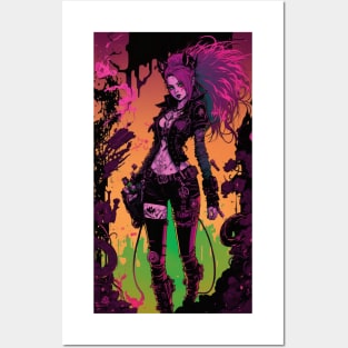 Cyberpunk Goth Girl Alchemist Posters and Art